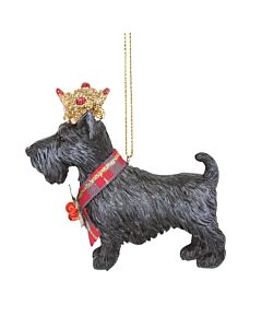 Gisela Graham Resin Scottie w/Crown Decoration
